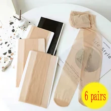 

6 Pairs women's stockings Sexny Nylon Pantyhose Ladies Tear Resistant Breathable Elastic Tights Thin Stockings Tights High Waist