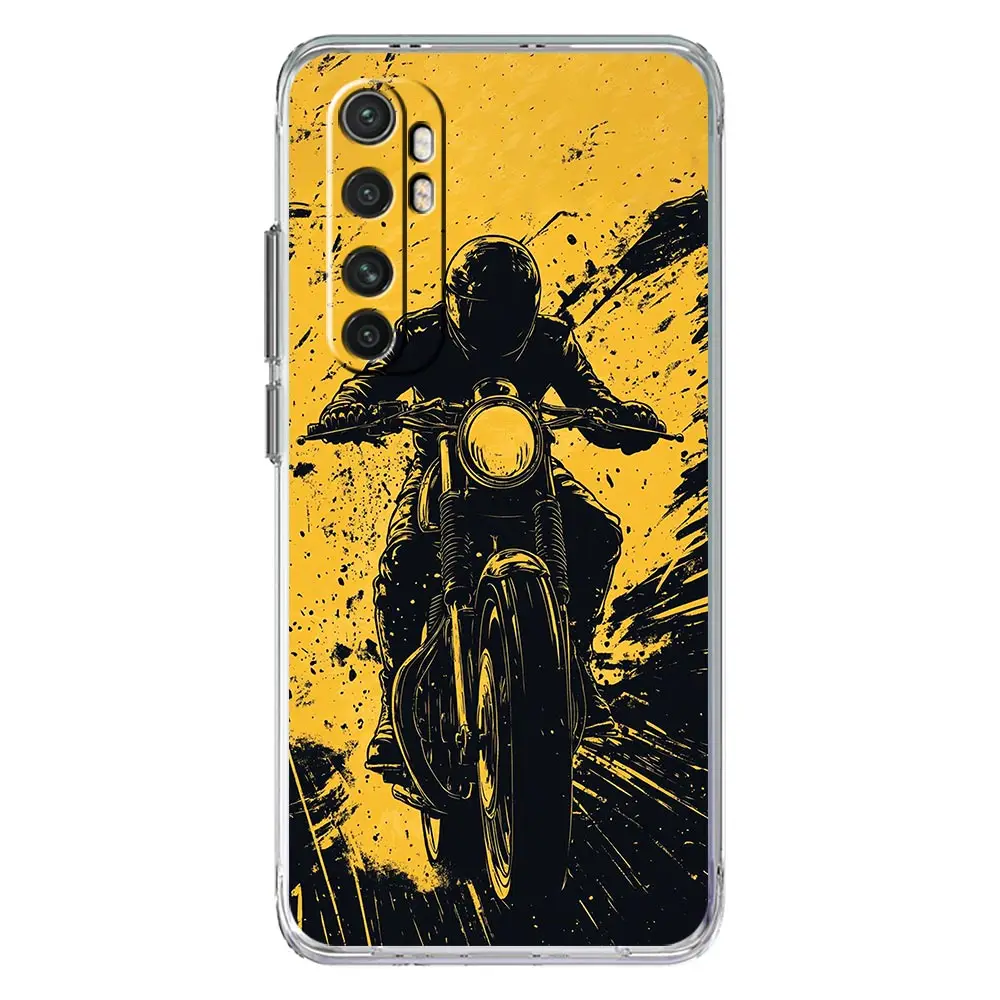 Clear TPU Phone Case with Cool Motorcycle Design