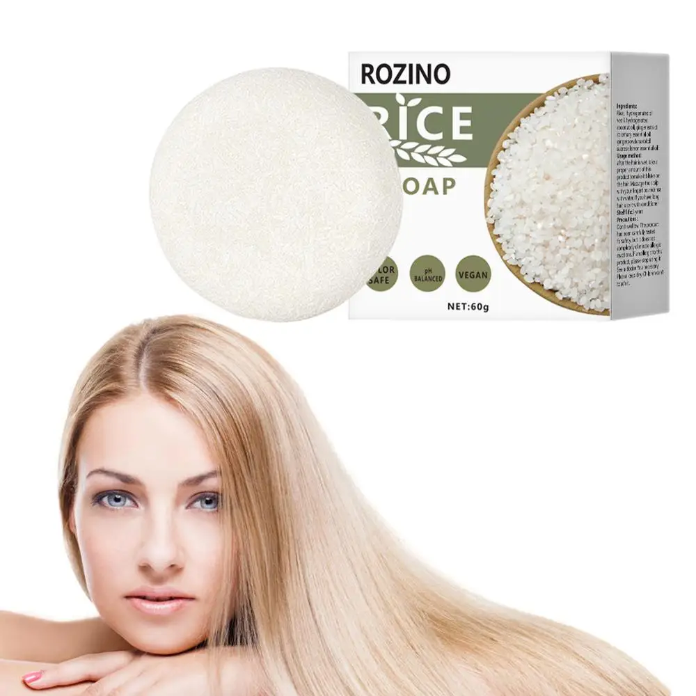 

Organic Rice Shampoo Soap Bar Dry Hair Conditioning Hair Water Soap Anti-loss Soap Rice Soap Nourishing Protein J6U1