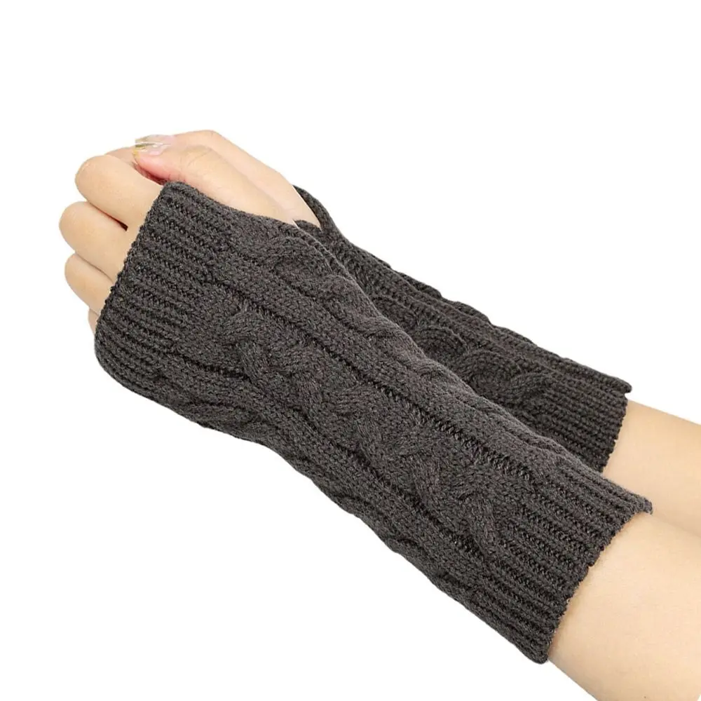 

Twists Gloves Winter Gloves Simple Touch Screen Outdoor Riding Mittens Half Finger Gloves Warm Wristband Knitted Gloves Cycling