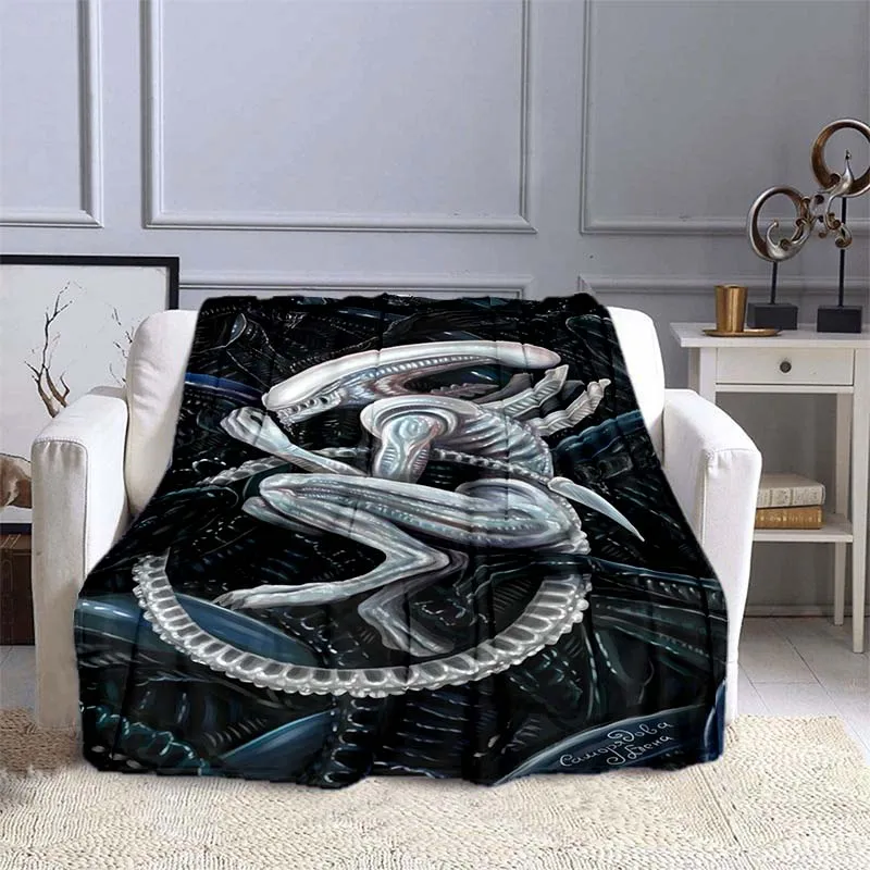 

Мягкое теплое тонкое одеяло с рисунком таинственного инопланетянина, портативное мягкое и удобное детское тонкое одеяло, одеяла для кровати