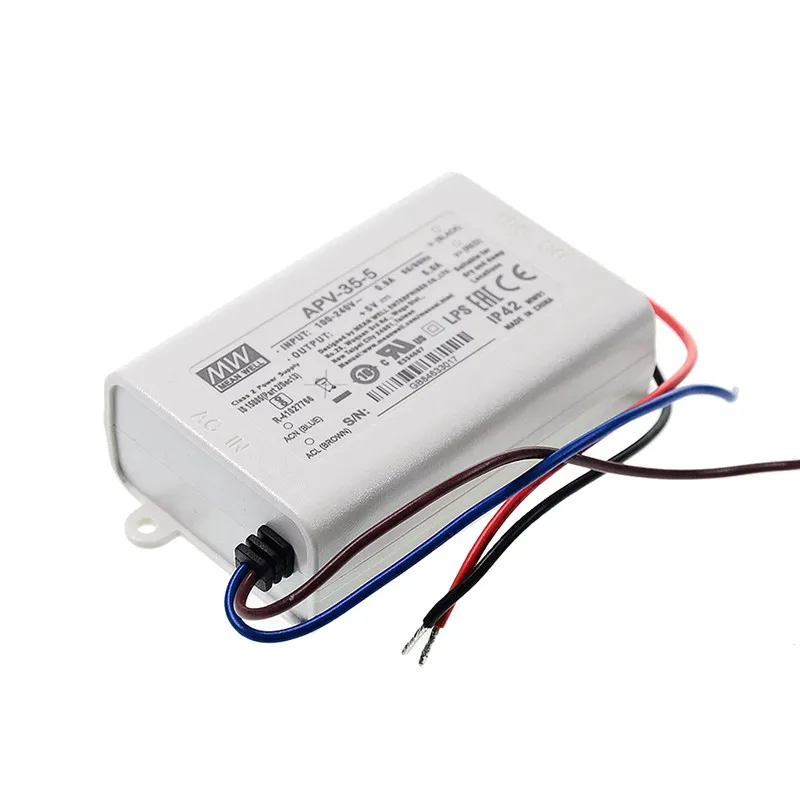 원래 Mean Well APV-35-5 Meanwell 5V/5A 정전압 설계 25W 단일 출력 LED 스위칭 전원 공급 장치