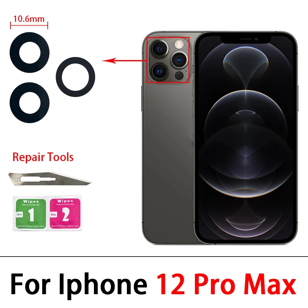 Rear Camera Glass Lens with Adhesive Replacement