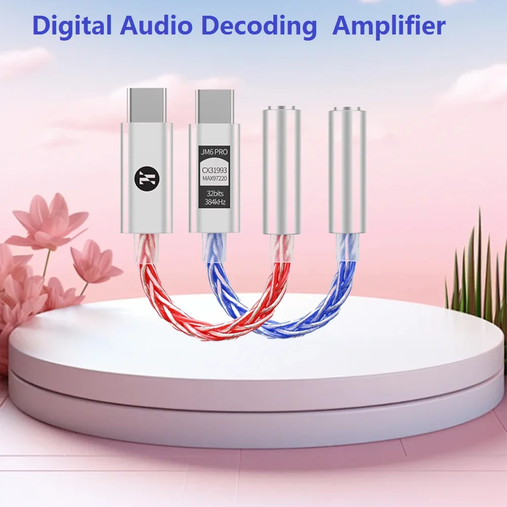 JCALLY JM6 Pro CX31993 Hifi DAC Type-C to 3.5Digital Audio Decoding Portable Headphone Amplifier DAC Type C to 3.5mm LXDA AMP headphone amplifier portable dac amplifier audio amp adapter
