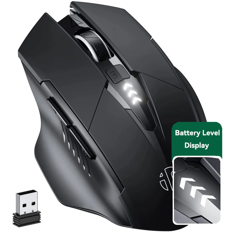 Mouse Recarregável sem Fio Compatível com Bluetooth Office Mute Suporte pc Laptop Tablet Smartphone Universal 2.4g Inphic-pm6