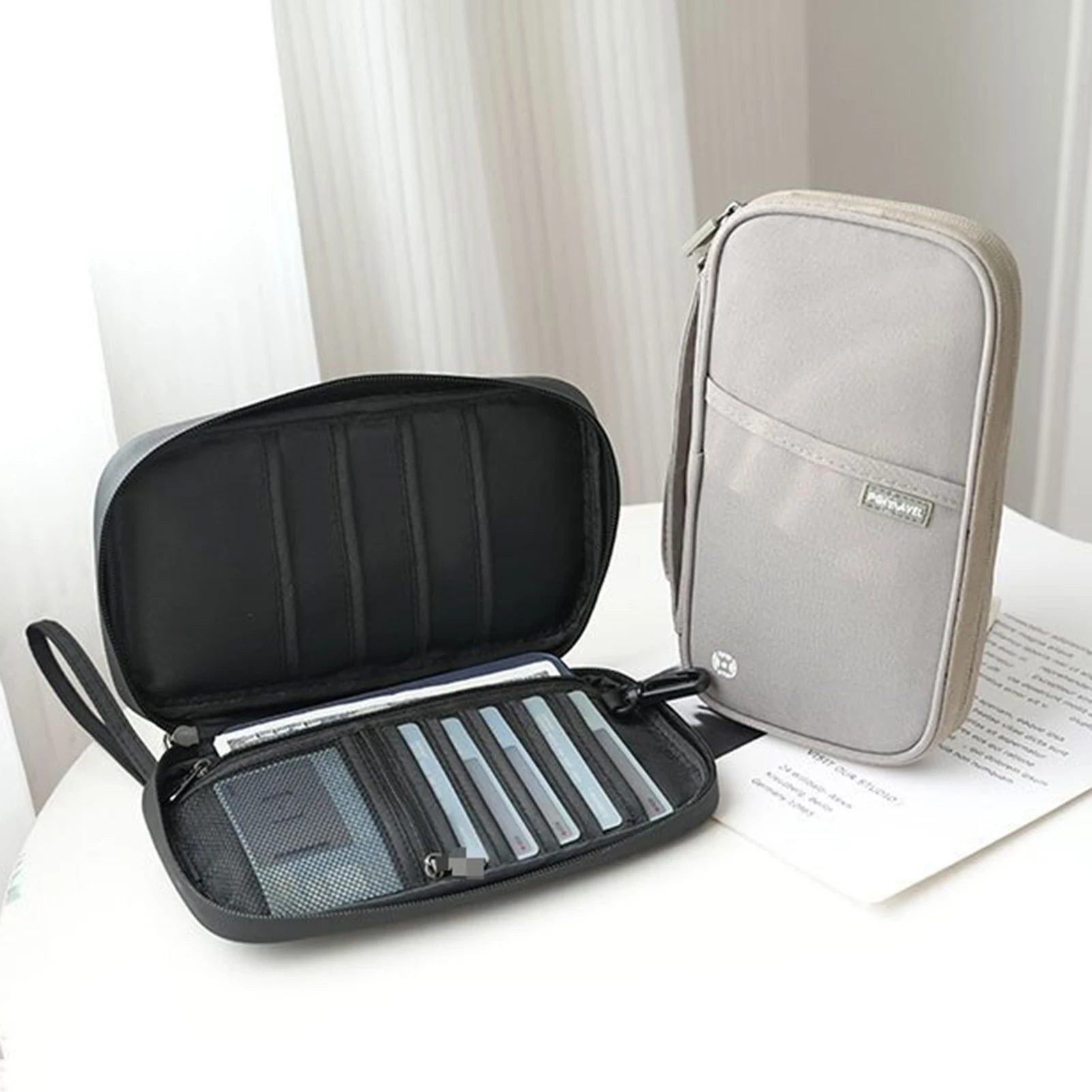 Travel Document Organizer Portable & Waterproof Travel Passport Holder Bag for Credit Cards Boarding Pass