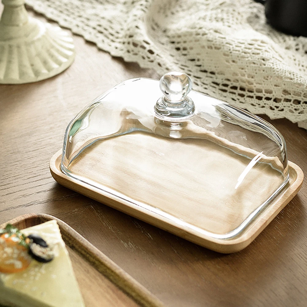 Butter Storage Box Butter Dish with Glass Cover Vintage Butter Plates Container