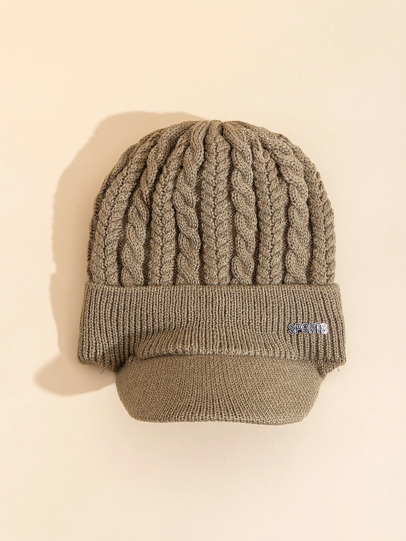 Heißer Verkauf Unisex Wintermütze mit Krempe, pelzgefütterte Beanie-Mütze, Sportetikett, gemütliche Strickmützen für Männer und Frauen – Detail 17