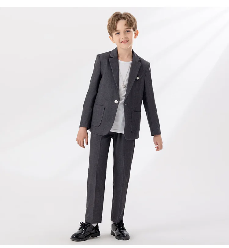 Frühling Herbst Anzüge Für Kinder Jungen 1-14 Jahre Jungen Anzüge Outfits Set Teen Junge Leistung Kostüm Anzug Set schwarz Anzug Für Kinder – Detail 12