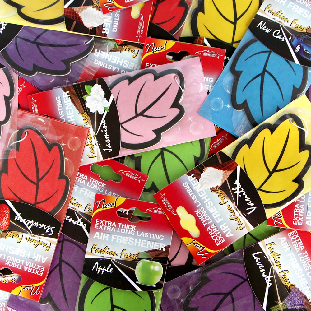 Car Air Freshener Natural Scented Tea Paper Auto Hanging Vanilla Perfume Fragrance Leaf Shape Car Accessories Interior 6PCS