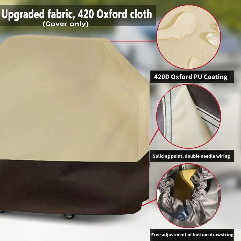 420D Oxford Cloth Barbeque Cover Waterproof Rain Protective Cover Heavy Weber Duty Grill Rack UV Resistant BBQ Grill grill cover