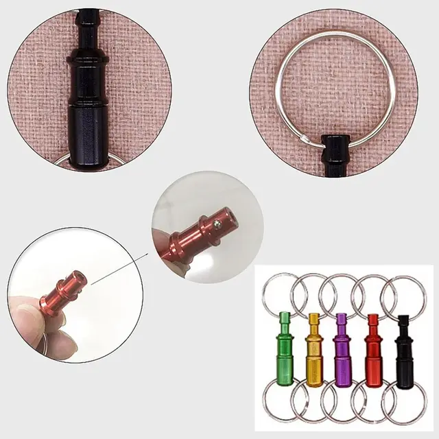 Porte-clés réglable portable, double anneau, perfecemballages, camping en  plein air, escalade, porte-clés séparé - AliExpress