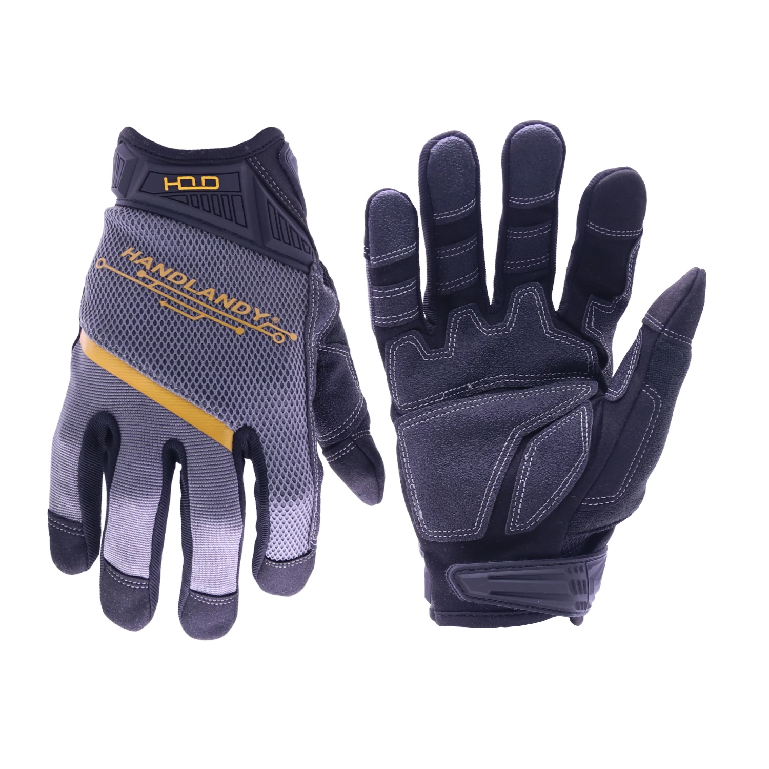HANDLANDY Mens Work Gloves Touch screen Utility Mechanic Gloves Flexible Breathable Fit-Padded Knuckles & Palm work gloves
