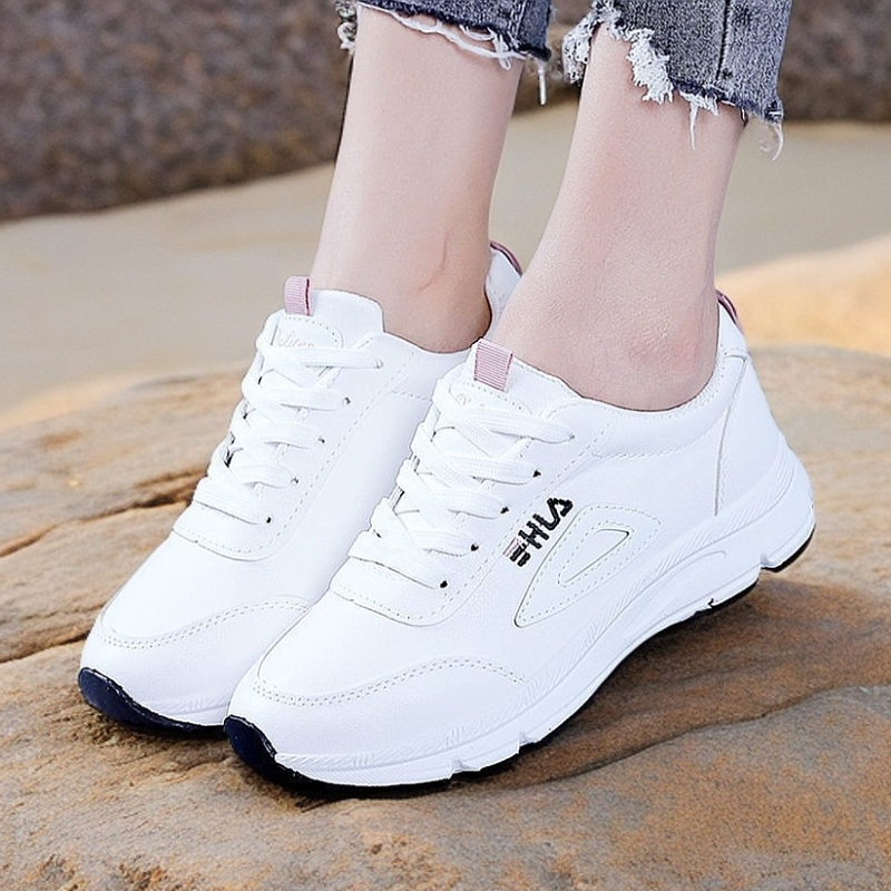 Korean Version of Leather Casual and Comfortable Versatile White Shoes Student Dad Shoes