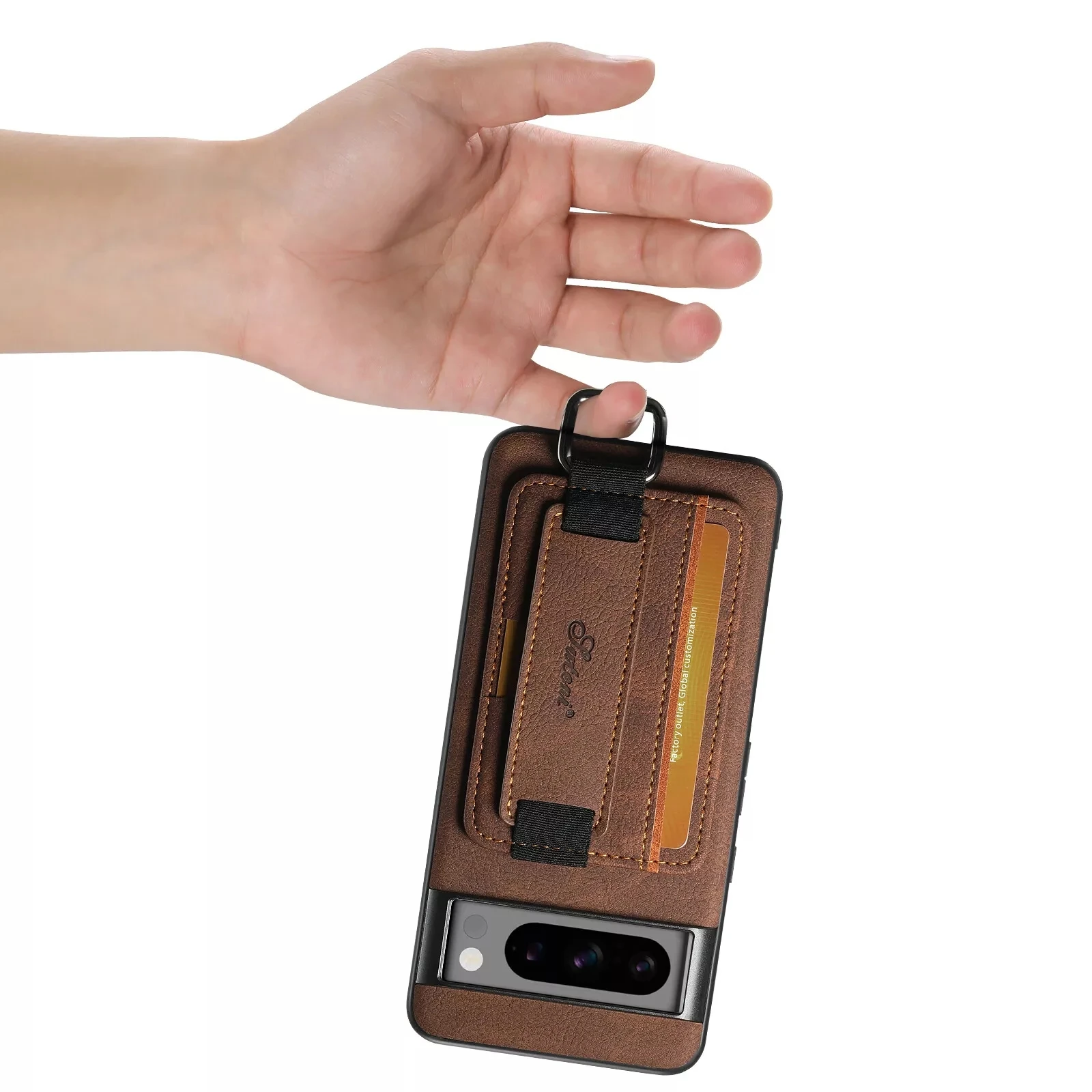 Premium Wallet Case with Elastic Wrist Strap and Kickstand - Card Slots Holder Back Cover