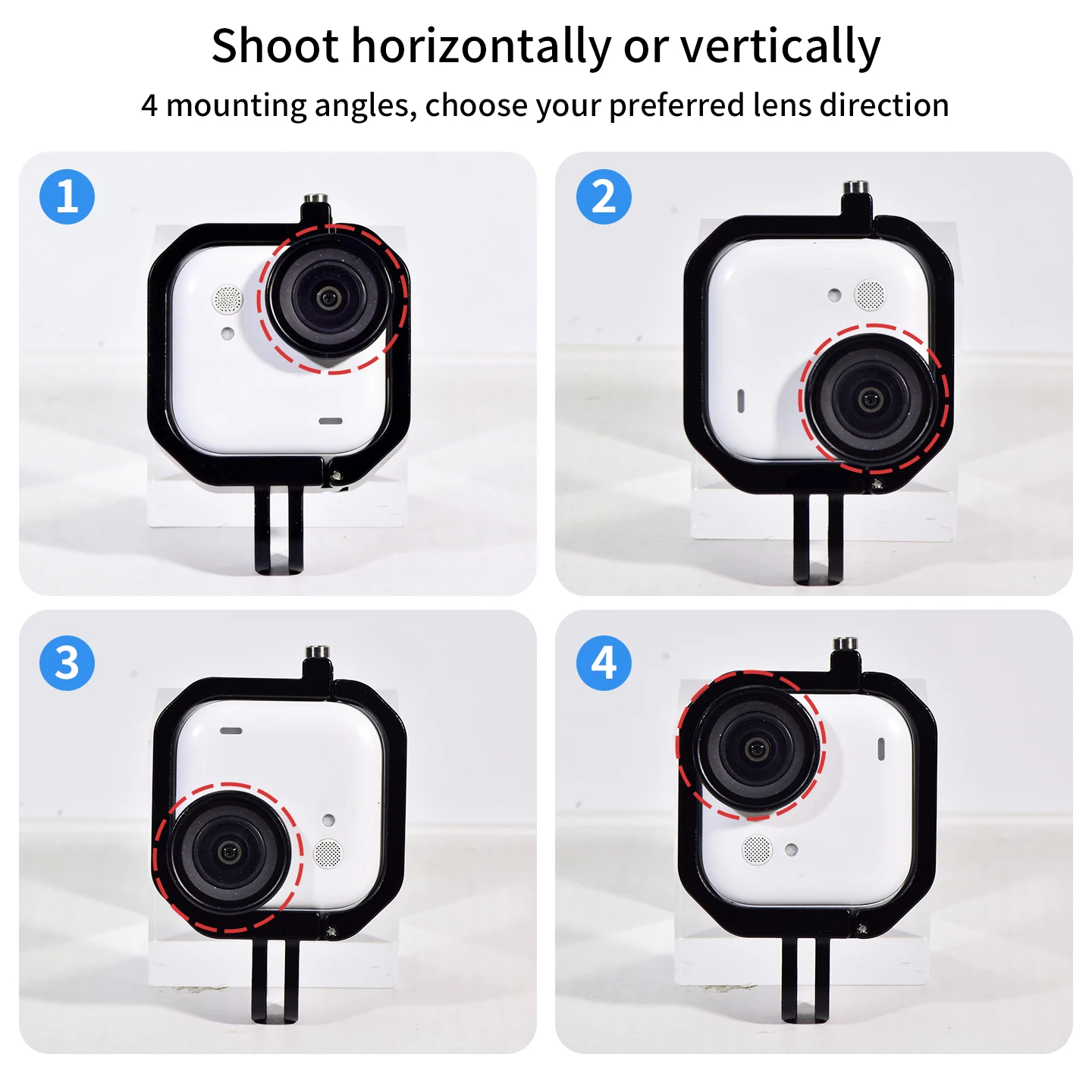 Für Insta360 GO Ultra Thumb Kamera Metallkäfig Erweiterungsrahmen Horizontale & Vertikale Aufnahmen Sturzsicheres Schutzgehäuse – Detail 9