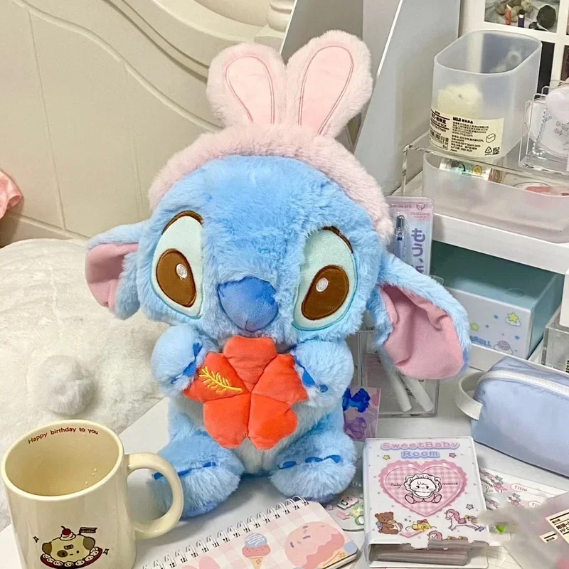 

Miniso Disney Lilo&stitch Angel Cross Dressing Rabbit Sitting Doll Plush Toy Cartoon Doll Birthday Gift