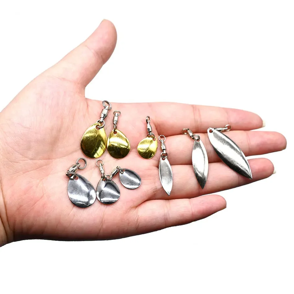 MNFT 8 Stück Spinnerblätter mit Kugellager, Wirbel, Schwanzspinner, Spinnerbait, Angelköder, Herstellungszubehör, Bassköder – Detail 5