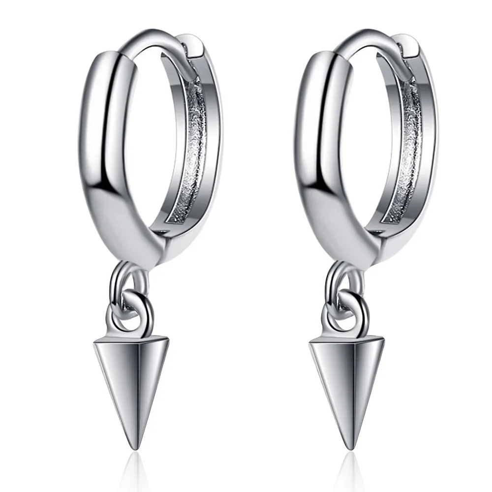 새로운  여성 남성 귀걸이 블랙 귀 클립 콘 펜던트 펑크 Hipster 락 라운드 서클 남여 스터드 귀걸이 선물