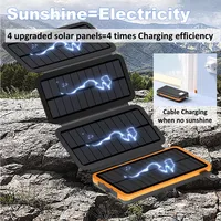 Folding Solar Power Bank with 4 Solar Panels 50000mAh Portable Solar External Battery Compatible with IOS Android USB-A USB-C - Image 3