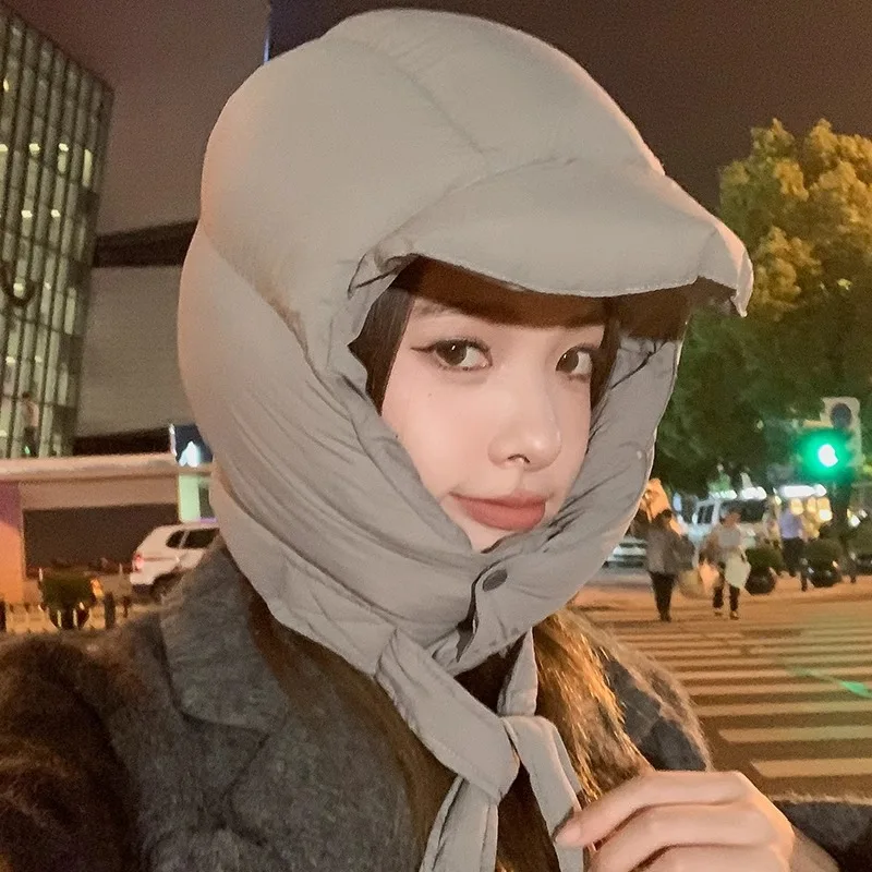 Korean Warm Bomber Hat Fashion Retro Ear Protection Flying Hats Men and Women Winter Eiderdown Hats Outdoor Riding and Skiing
