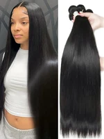 Rosabeauty Hair Straight 28 30 32 40 Inch Lace Closure 100% Natural Human Hair Bundles Deal Brazilian Remy Hair For Women 1