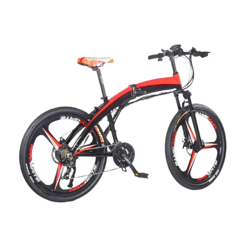 Small folding electric moped, mountain folding electric moped, mid-mounted moped