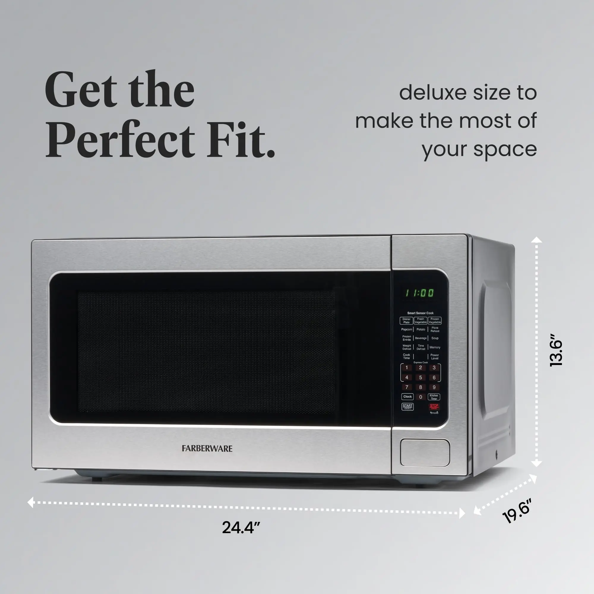 1100W 2.2 cu ft Countertop Microwave Oven With Smart Sensor LED Lighting Child Lock - For Apartments and Dorms 4