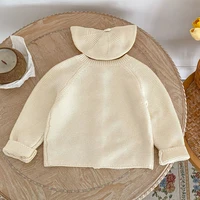 Autumn New Baby Clothing, 0-3 Year Old Girl, Cute and Fun Embroidered Round Neck Cotton Sweater Knitted Cardigan Coat 2