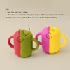 6PCS Silicone Baby Tableware Contrasting Colors Dishes Adjustable Bib Suction Bowl Portable Spoon Fork Leakproof Baby Cup 3
