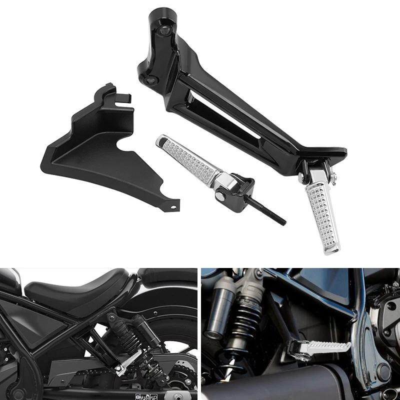 

Motorcycle Iron Rear Passenger Foot Pegs Mount Black Footpegs Pedal For Honda Rebel CMX1100 CMX 1100 2021 2022 2023