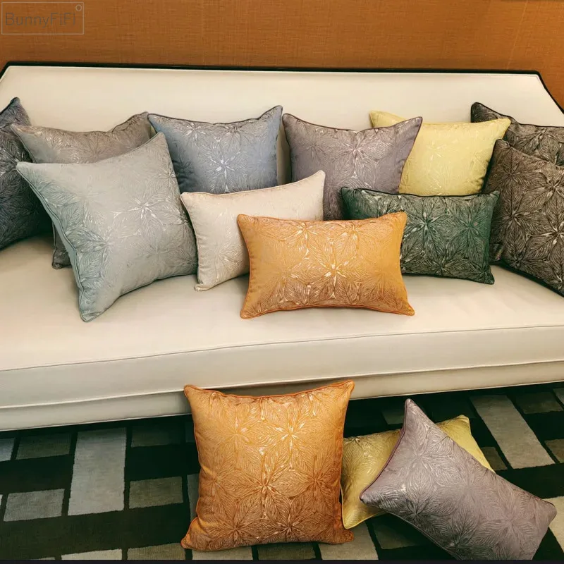 

Luxurious Flowers Jacquard Pillow Cover Beige Orange Home Decor Cushion Cover Decorative Pillowcase 30x48cm/45x45cm pillowsham