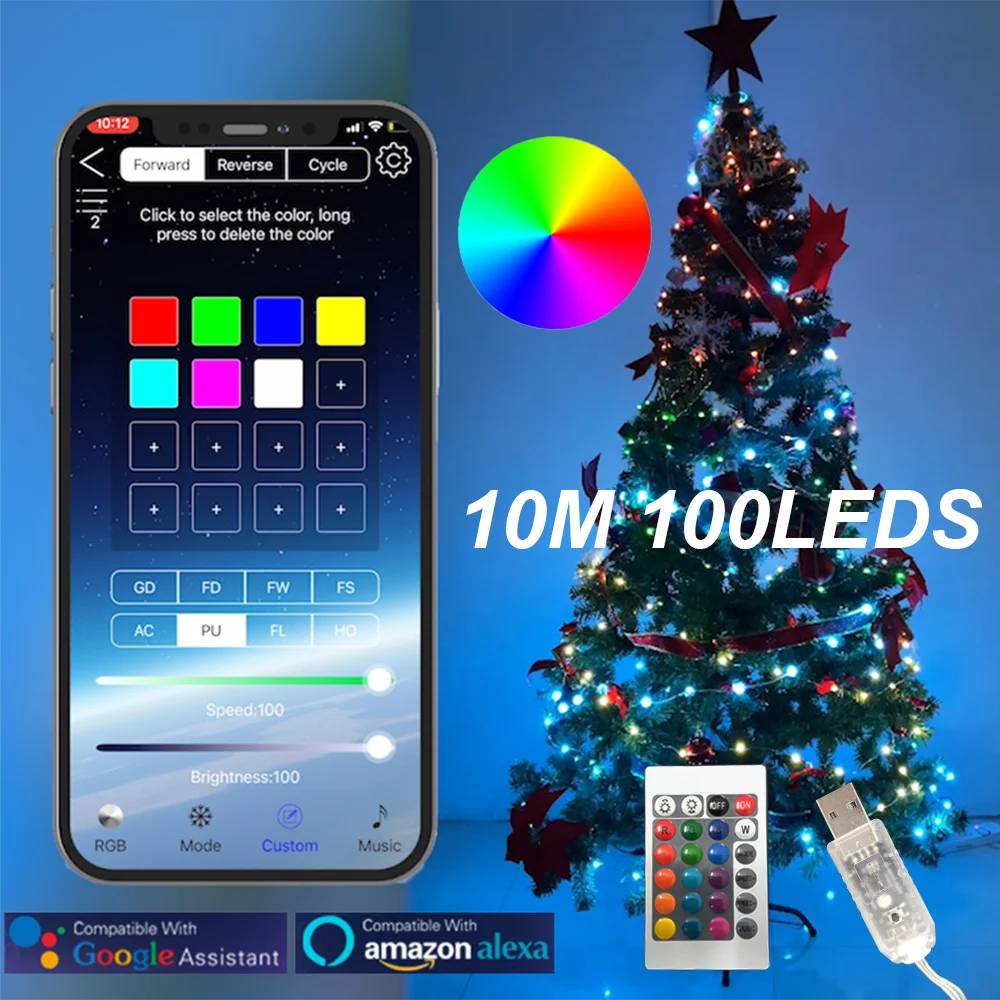 Alexa Assistant Smart Home APP Wifi 10M 100LEDS Full Color USB Power Supply Any Customized Light Color and Pattern Light String роутер 3g 4g wifi модем olax power антенна