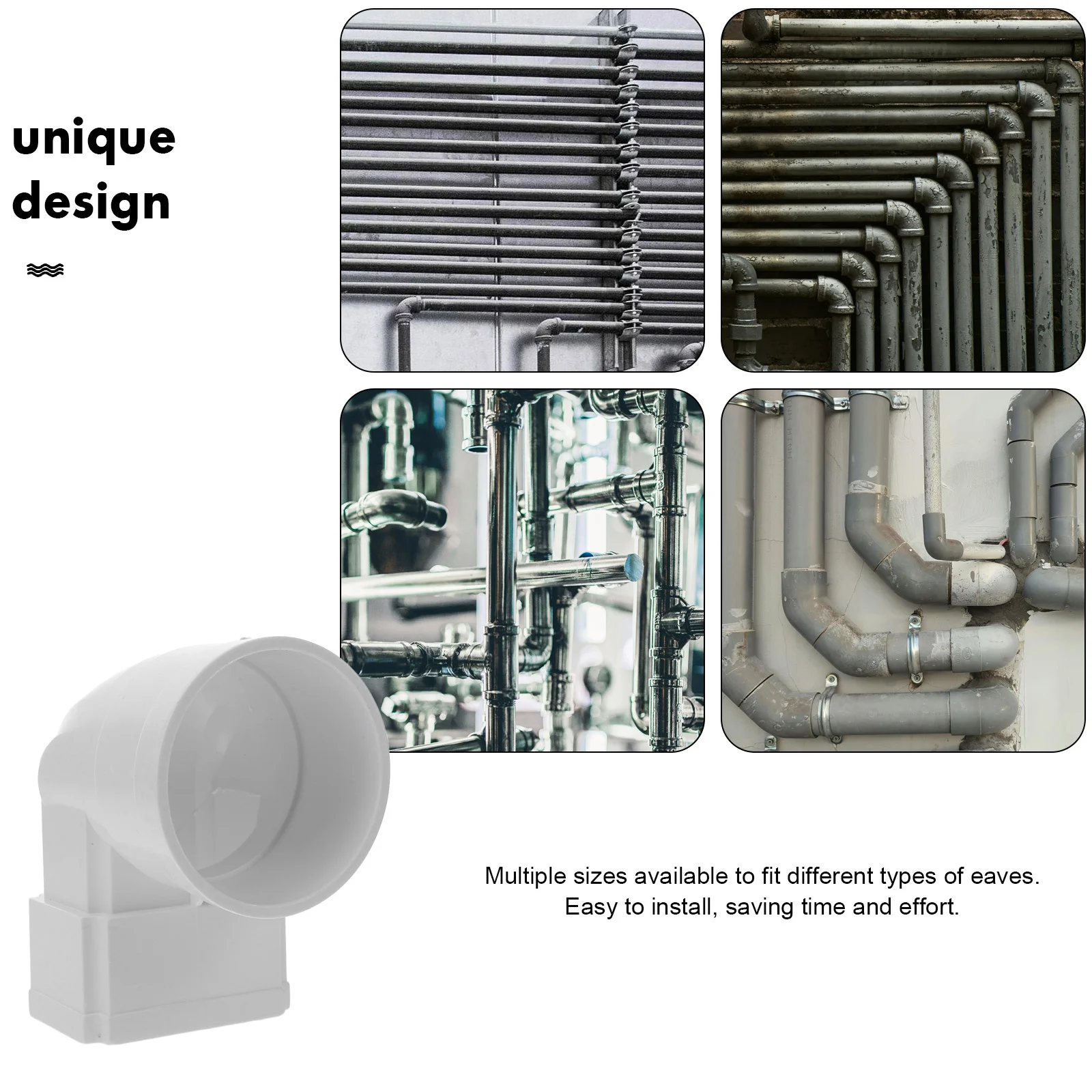 Drain Pipe Gutter Connector for Drainage Fitting Barrels Collect Rainwater from Flat Tube Downspout Diverter Guard Plastic