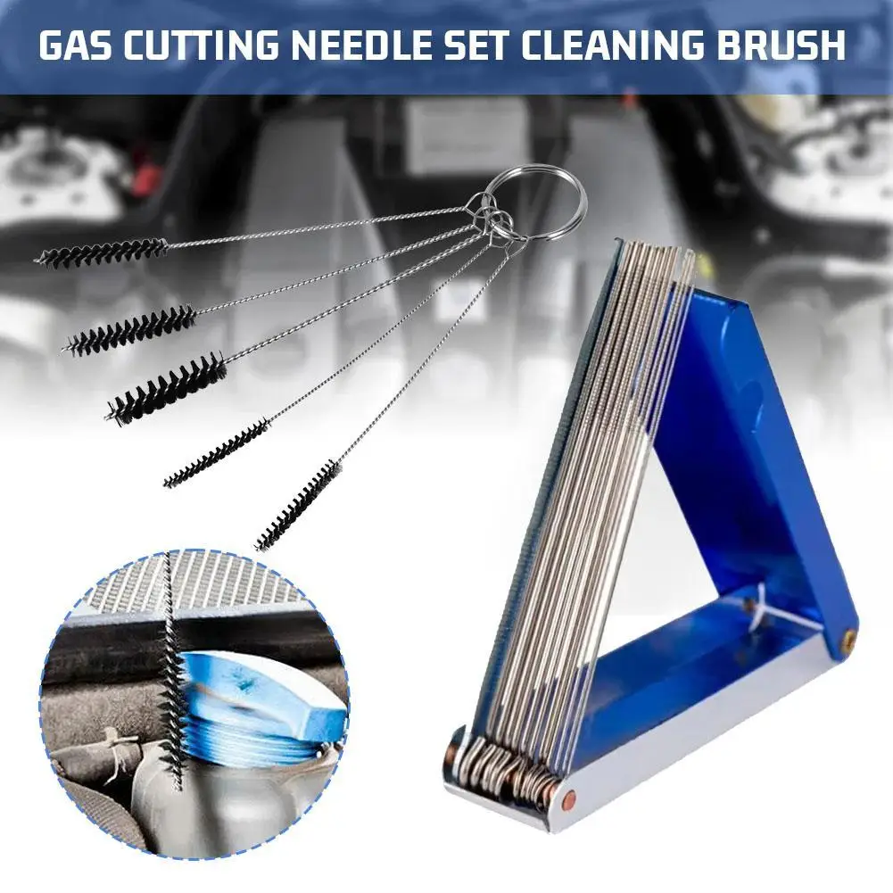 Welding Cutting Torch Nozzle Needles Kit Tip Files Cleaner Metal Reamers Soldering For Cleaning Gas Orifices Cleaning Brush