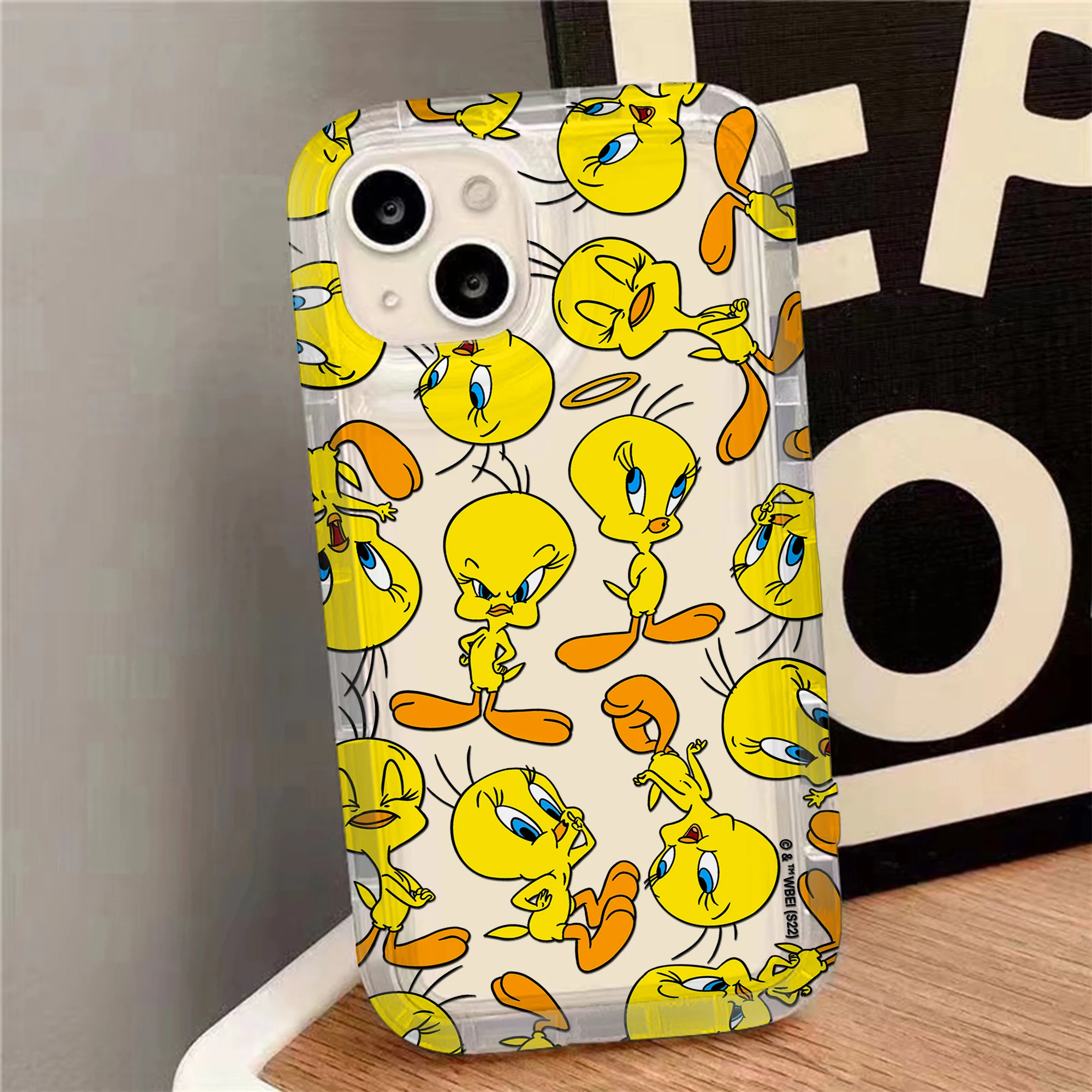 Cartoon Tweetys Bird Airbag Anti-Fall Clear Phone Case