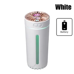 Compact 300ml LED Portable Humidifier & Essential Oil Diffuser (White Battery)