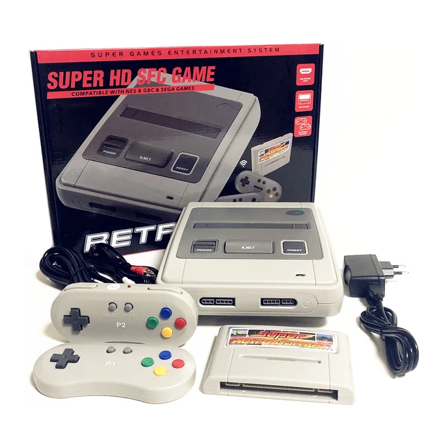 RETROAD-Console de jeu super rétro SFC52HD, jeu SDavid/SNES, cartouche de jeu, deux thorac, 350 jeux gratuits, carte, taille originale 1