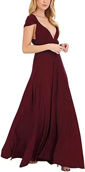 

Women's Chiffon Bridesmaid Dresses Long Prom Dresses Multiple Wearing Methods