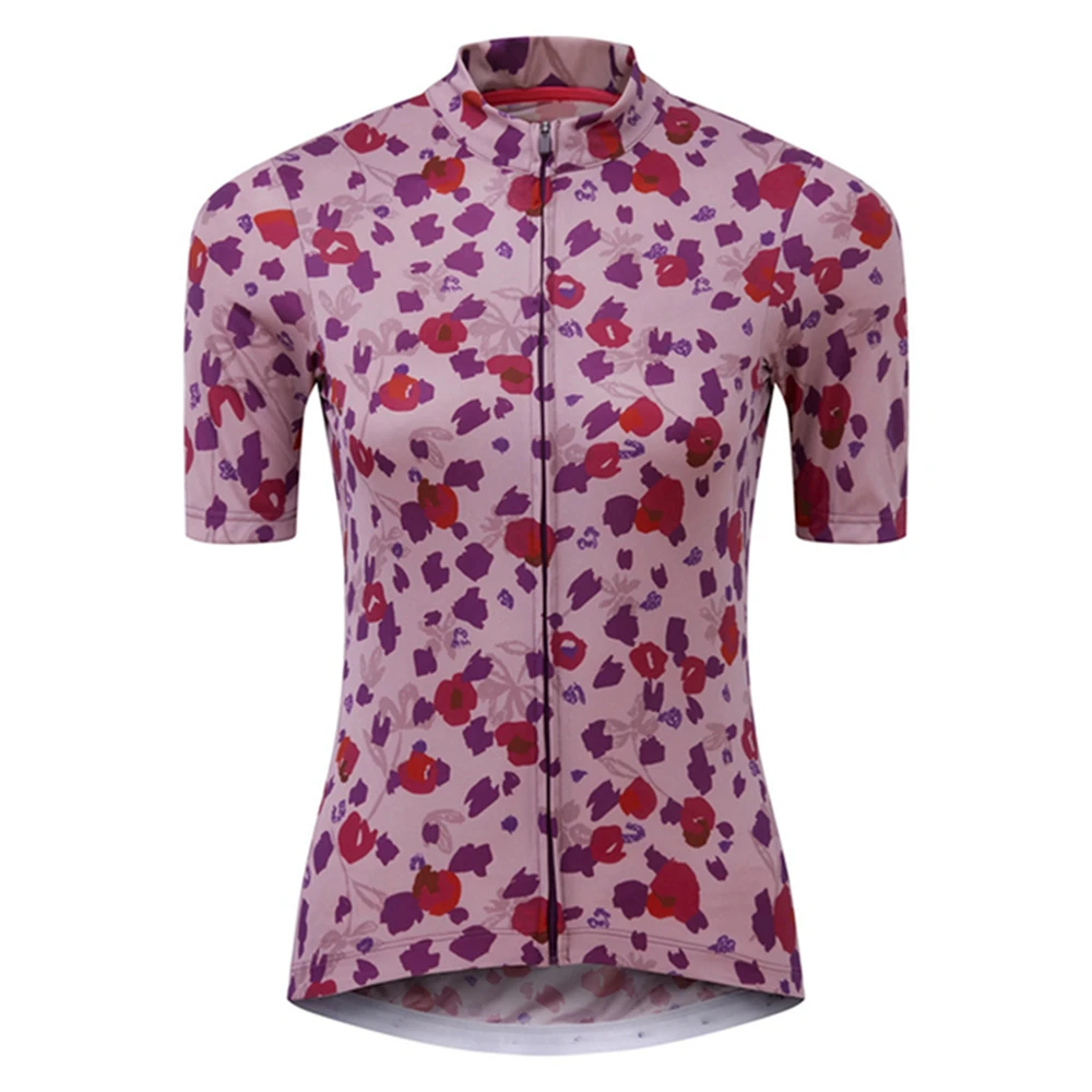 Women's Cycling Clothes Summer Flower Pattern Short Sleeve Cycling Jerseys Maillot Ropa Ciclismo Road Bike Riding Shirts