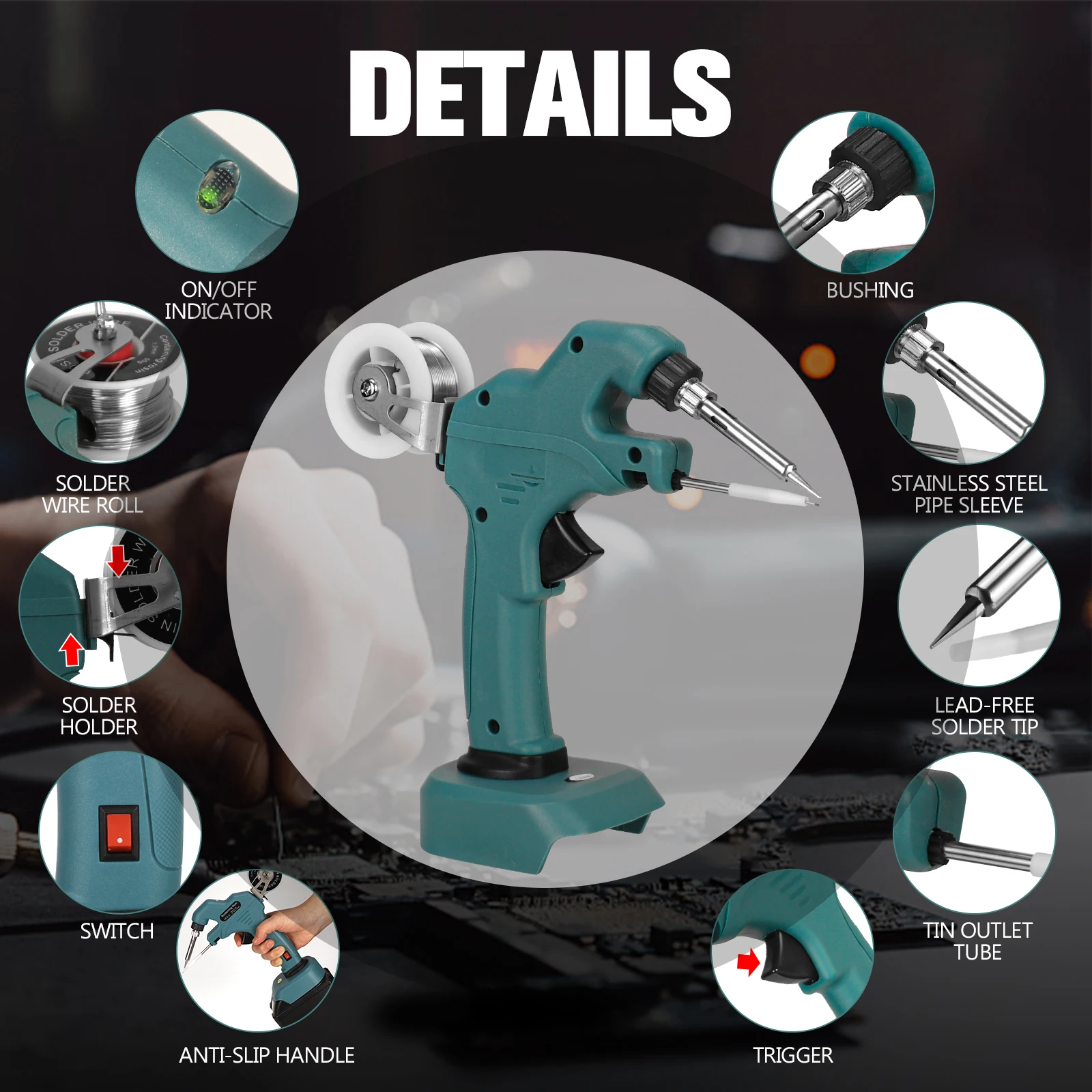 Saldatore Wireless Per Batterie Makita 18V: Stazione A 60W Con USB E Type-C