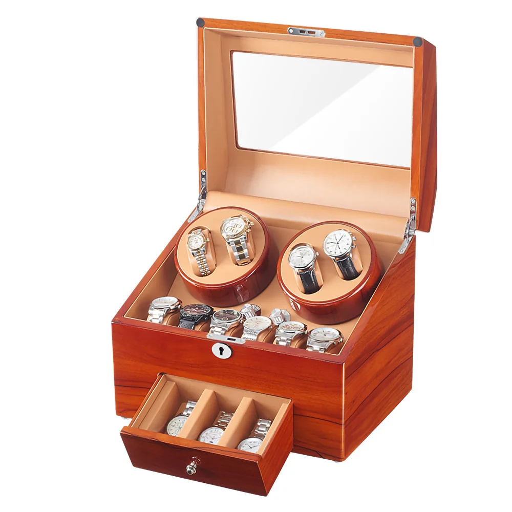 

Automatic Wood Watch Winder Display Box 4+9 Storages