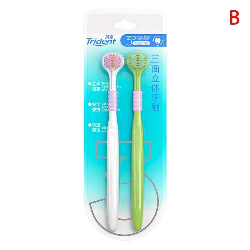 Triple-Action Soft Bristle Toothbrush for Effective Deep Cleaning