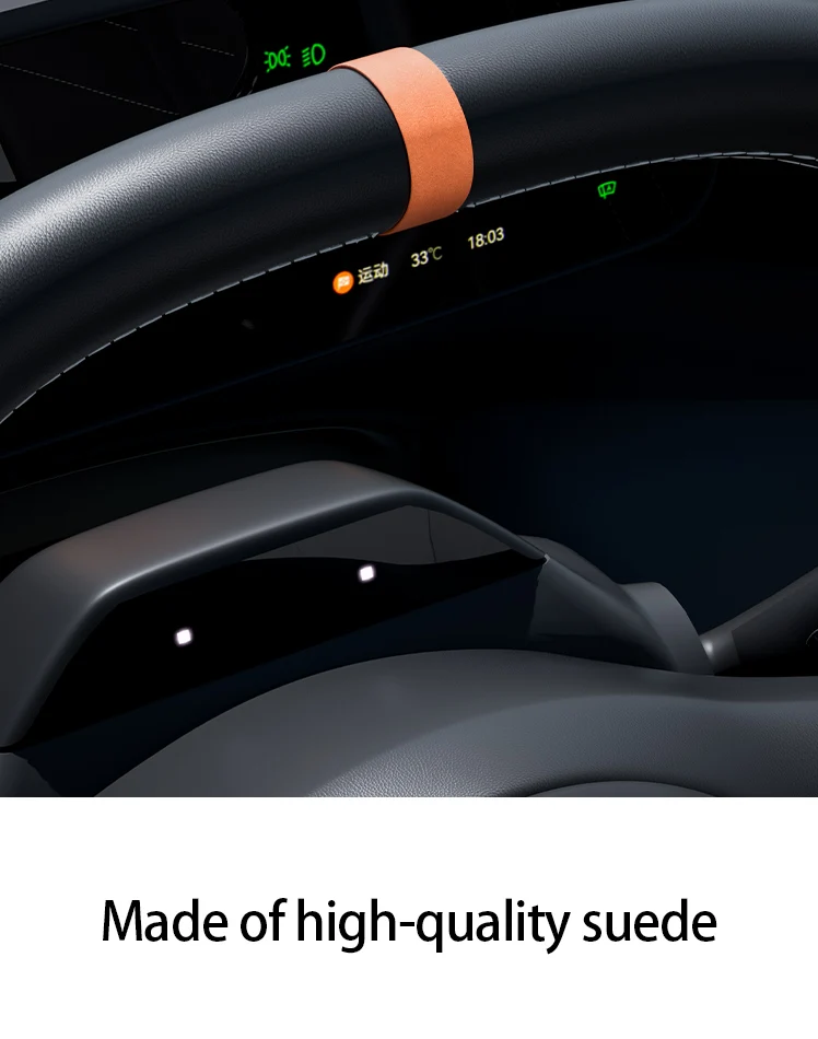 ZEEKR 001 Aufkleber Lenkrad zurück zur positiven Markierung, Alcantara ultradünnes Wildleder Anti-Scratch Modifikation Zubehör – Detail 6