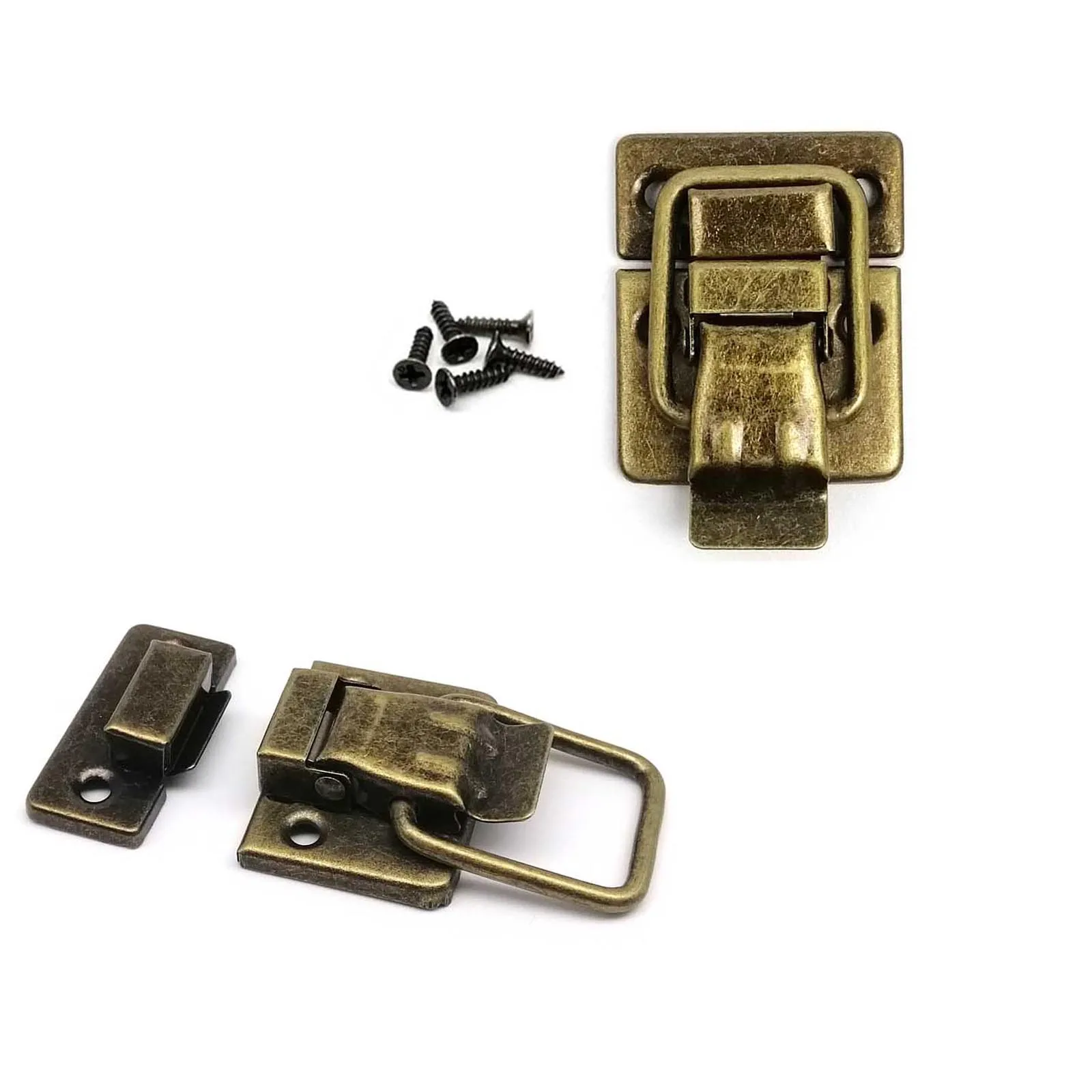 Antique Brass Bronze Silver Golden Heavy Duty Trunk Toggle Catch 4pc Jewelry Chest Wooden Wine Box Case Suitcase Hasp Latch Lock