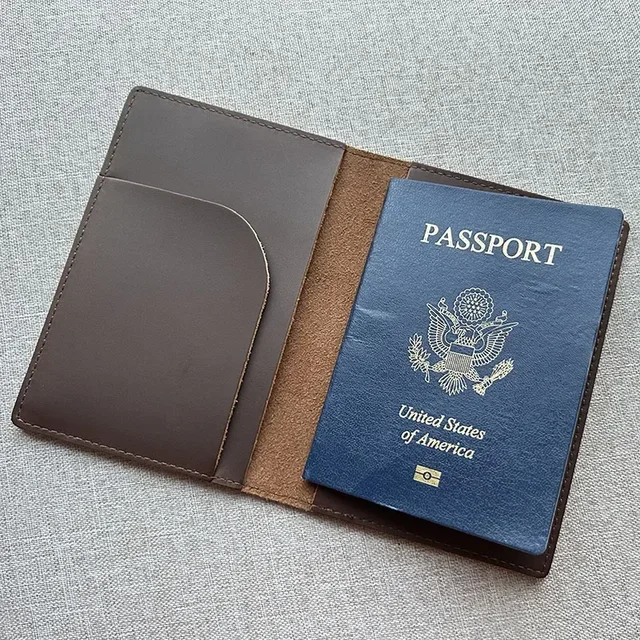 2 Custodie Per Passaporto In PU - Portadocumenti Da Viaggio Con Scomparti Per Carte, Nero O Bianco, 14x10cm - Foto 3