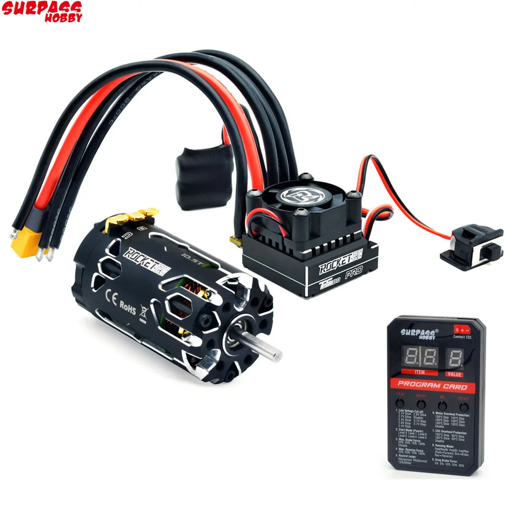 Surpass Hobby-RC 초음속 380 8.5T 10.5T 13.5T 17.5T 브러시리스 센서 모터, 80A ESC, 1/12 1/14 RC 자동차용