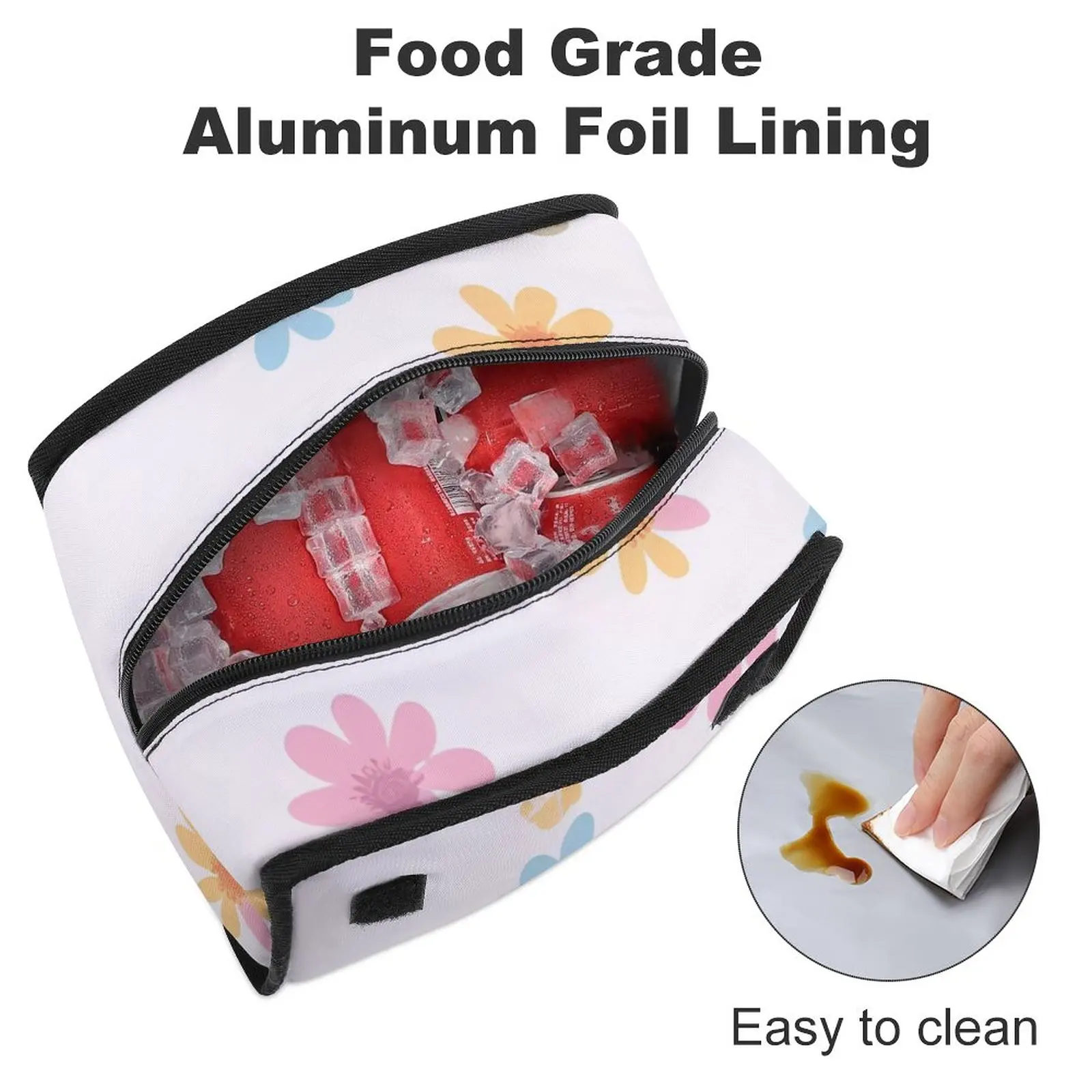 Floral Bag for Meal Boxes Sandwich Bag Work Custom Print Office Breakfast Bag Lunch Bags for Girls Women's Thermal Lunchbox