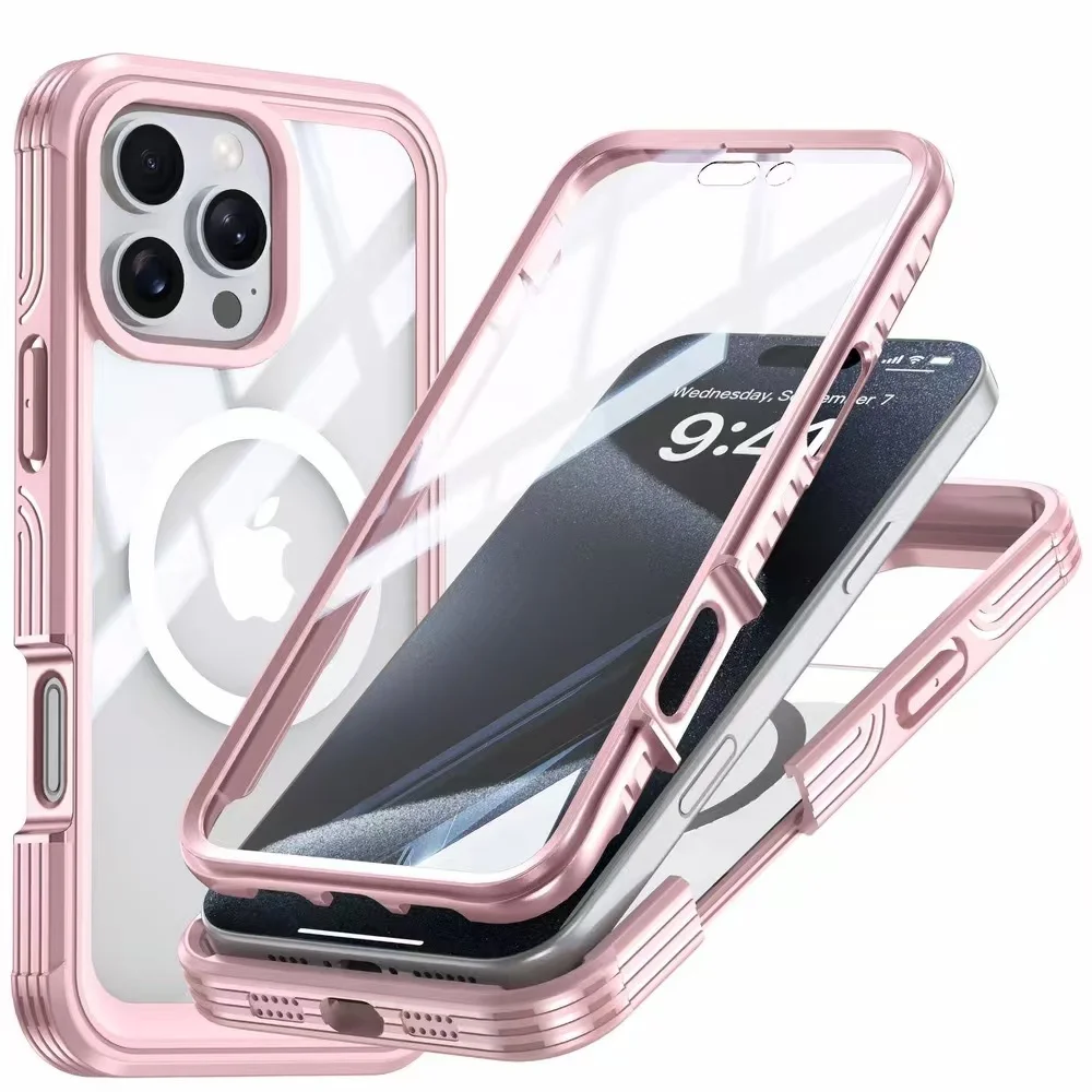 Enhanced Outdoor Dropproof Waterproof Magnetic Dustproof Transparent Phone Case