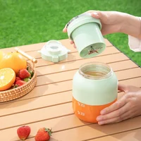 2024 New Multi-function Portable Mini Juicer Ten-leaf Knife Head One Cover Double Drink Wireless Portable Fruit Juice Ton Cup 2